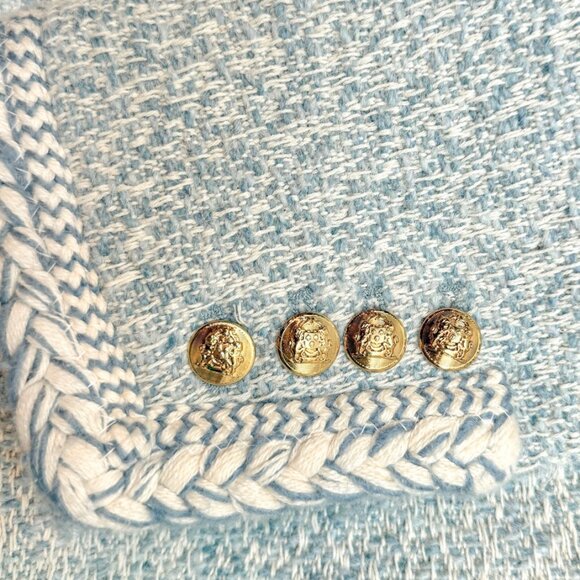 Celine Blue Ivory Tweed Open Cardigan Jacket - Picture 5 of 9